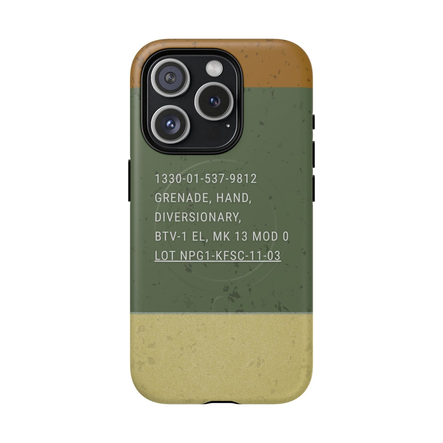 K-Factor Supply Co Mk 13 Mod 0 Flashbang Tough Magnetic iPhone Case iPhone 15 Pro