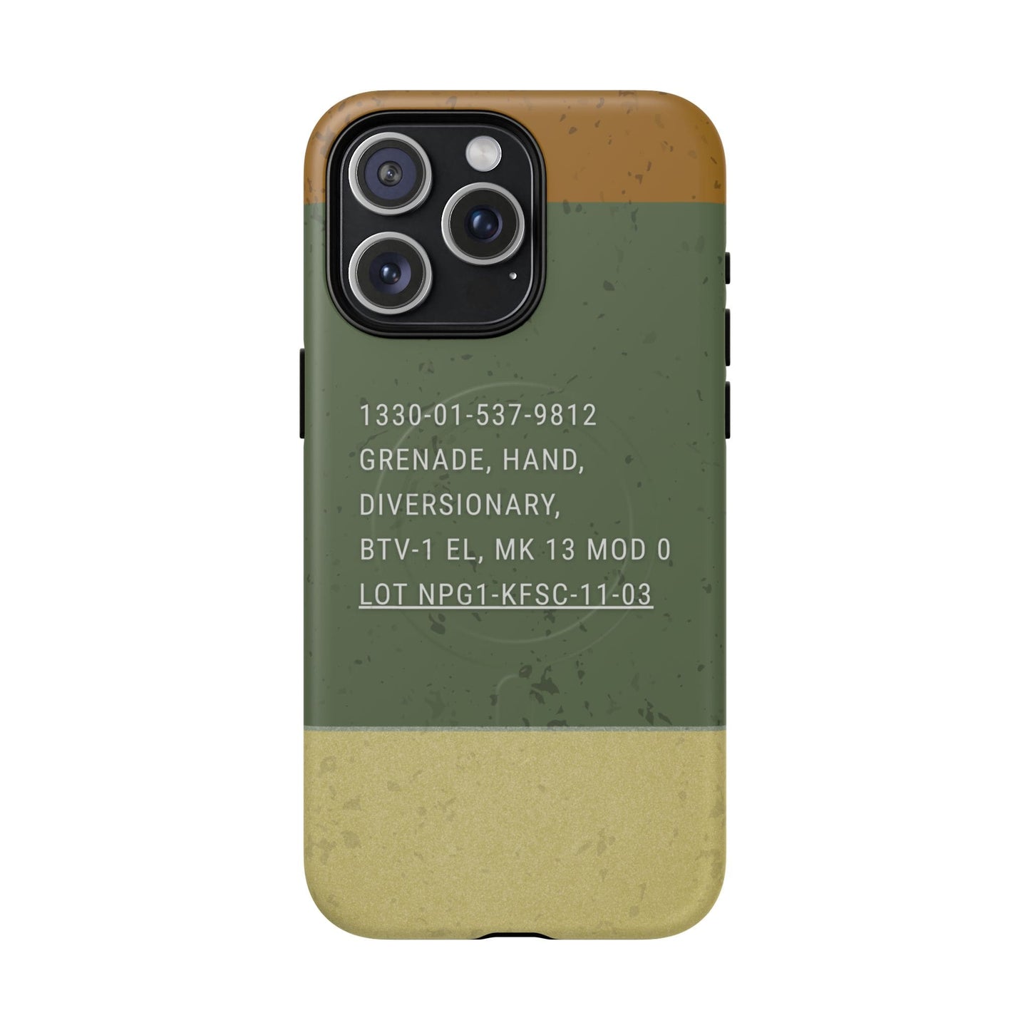 K-Factor Supply Co Mk 13 Mod 0 Flashbang Tough Magnetic iPhone Case iPhone 15 Pro Max