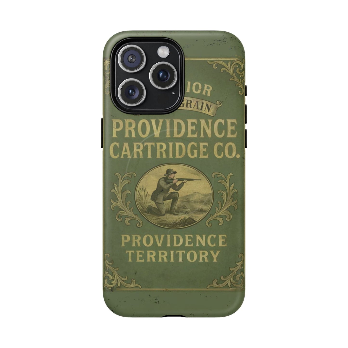 K-Factor Supply Co Providence Rifle Powder Tough Magnetic iPhone Case iPhone 15 Pro Max