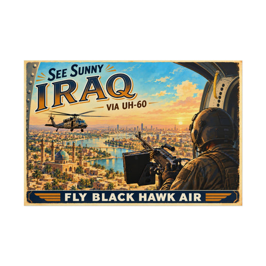 K-Factor Supply Co Black Hawk Air - Iraq Poster 18″ x 12″ (Horizontal)