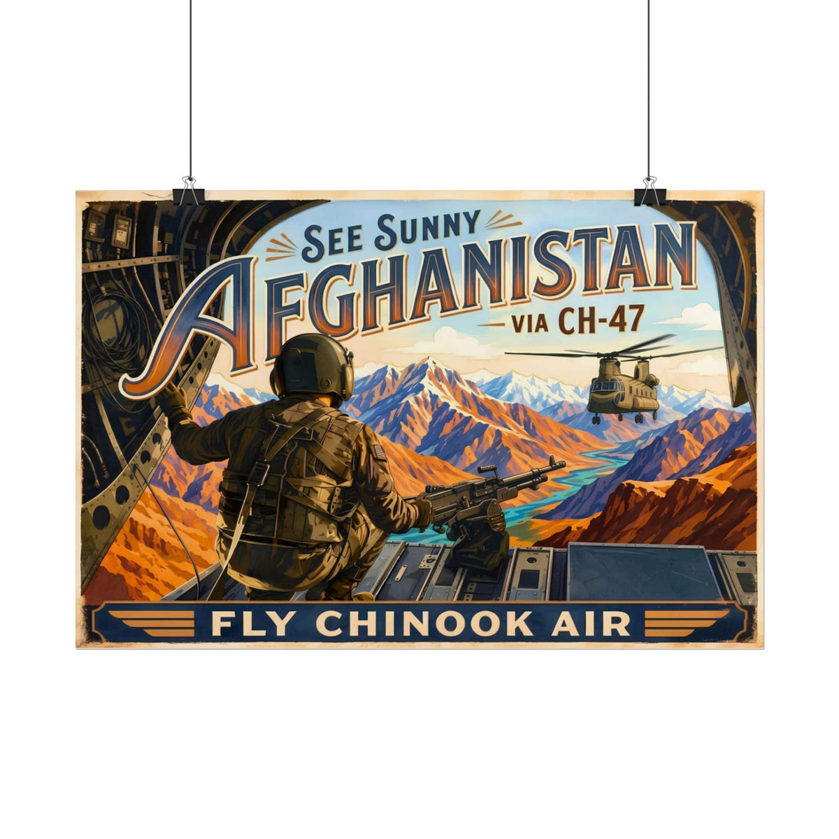 K-Factor Supply Co Chinook Air - Afghanistan Poster 18″ x 12″ (Horizontal)
