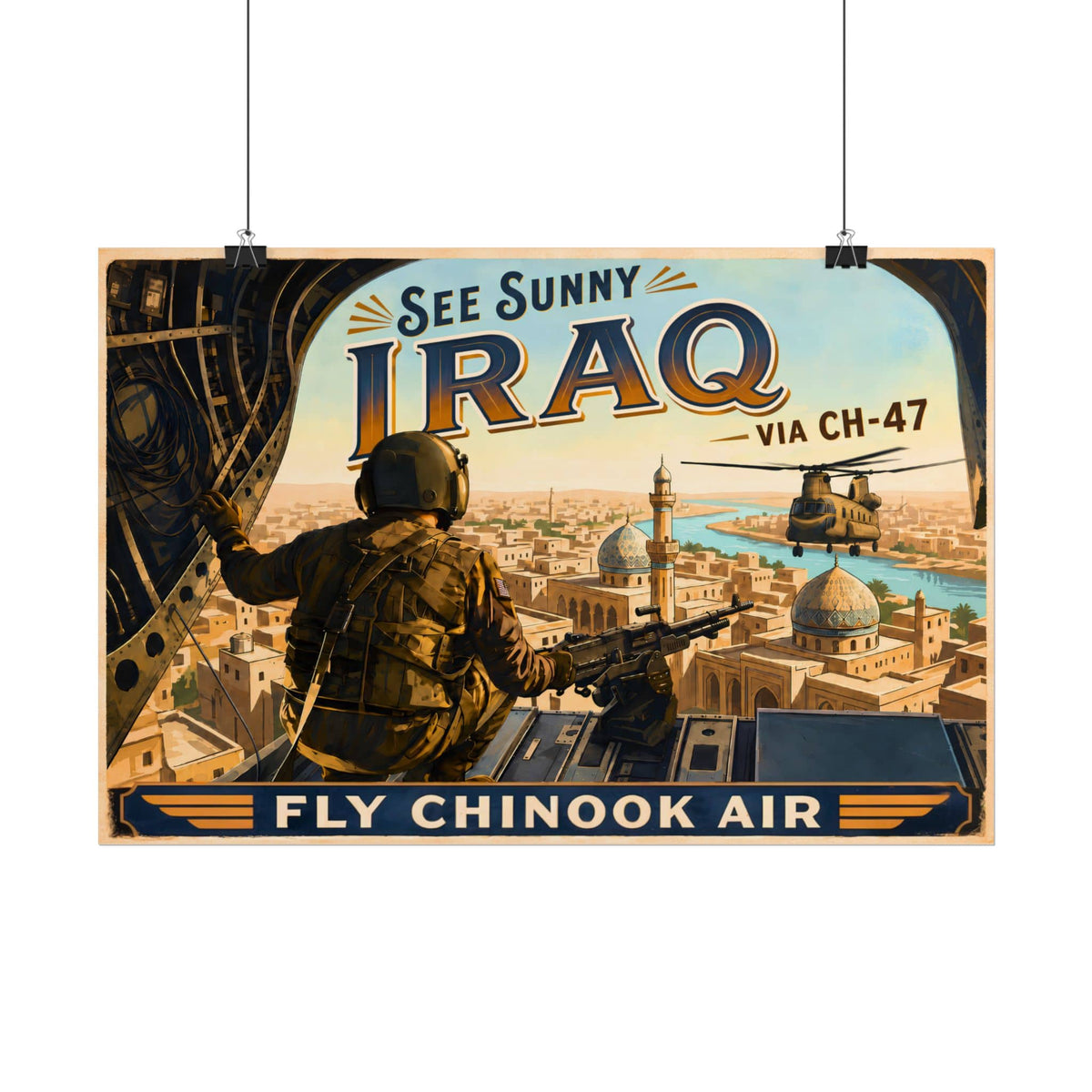 K-Factor Supply Co Chinook Air - Iraq Poster 18″ x 12″ (Horizontal)