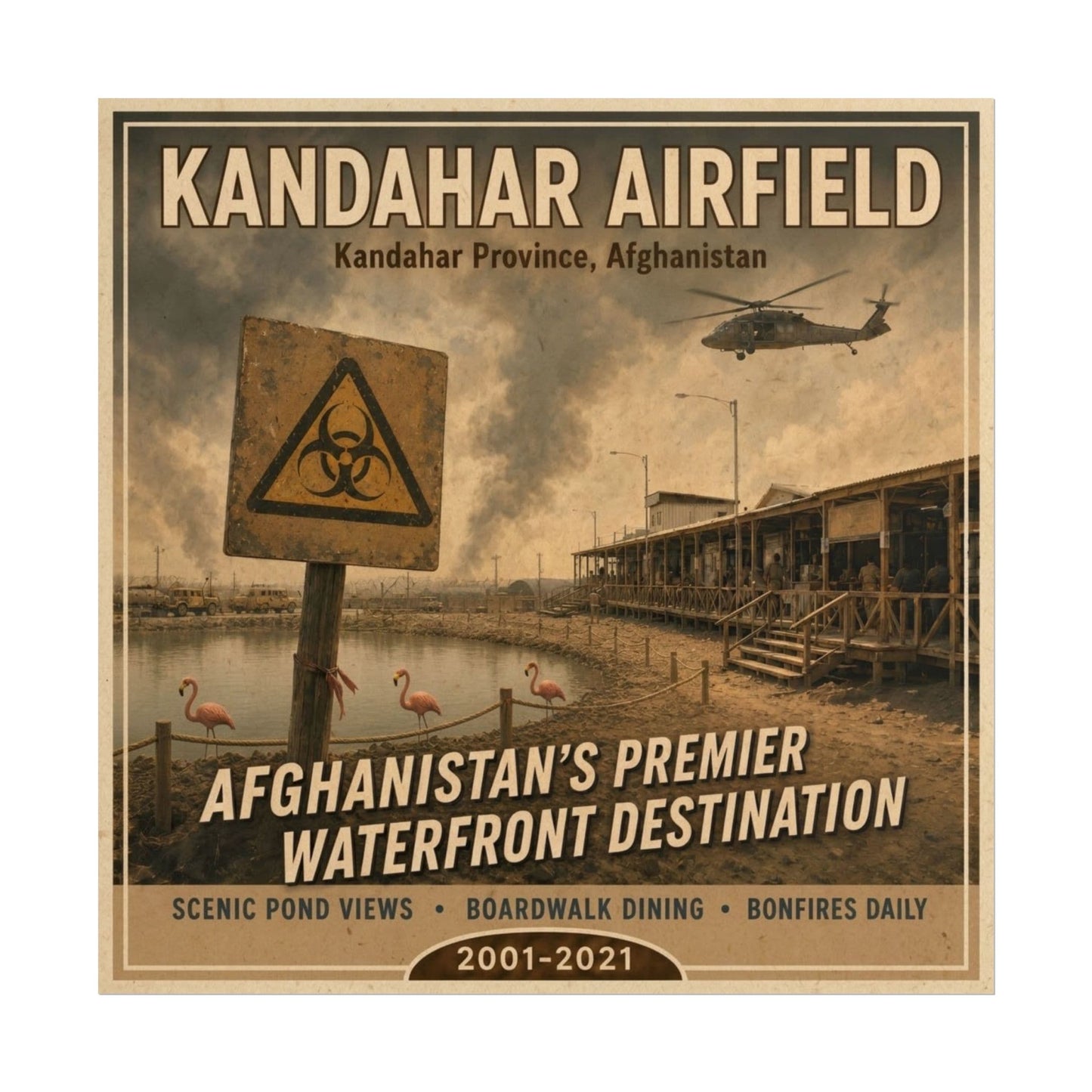 K-Factor Supply Co Kandahar Travel Poster 16'' x 16" / Semi Glossy