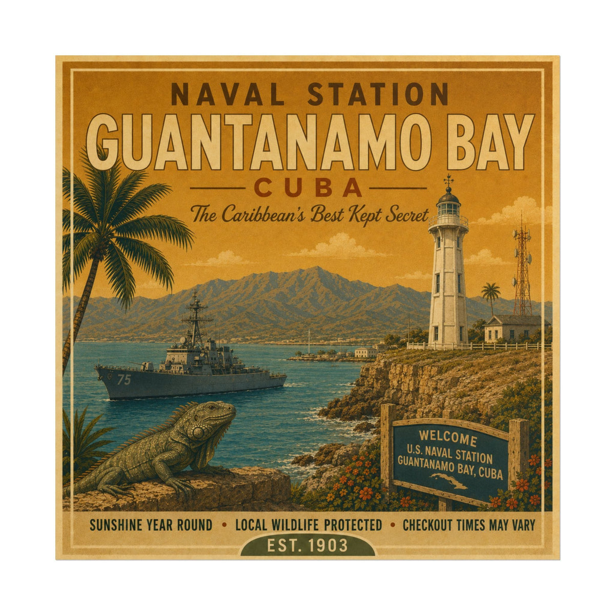 K-Factor Supply Co NSGB Cuba Travel Poster