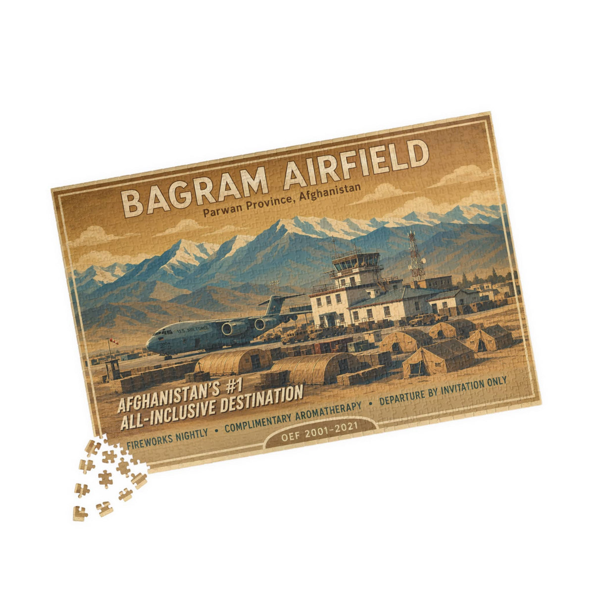 K-Factor Supply Co Bagram Travel Jigsaw Puzzle (110, 252, 520, 1014-piece)