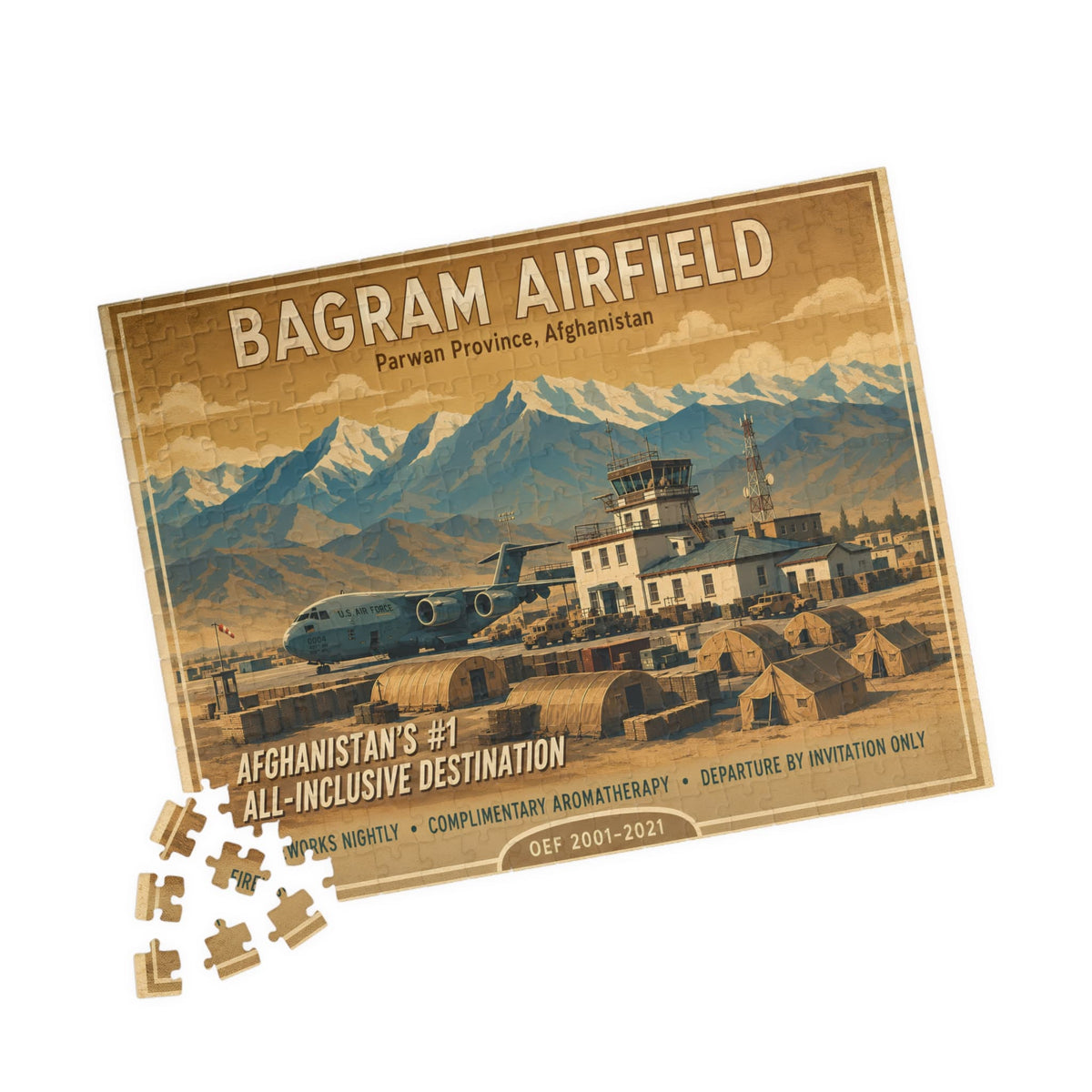 K-Factor Supply Co Bagram Travel Jigsaw Puzzle (110, 252, 520, 1014-piece)