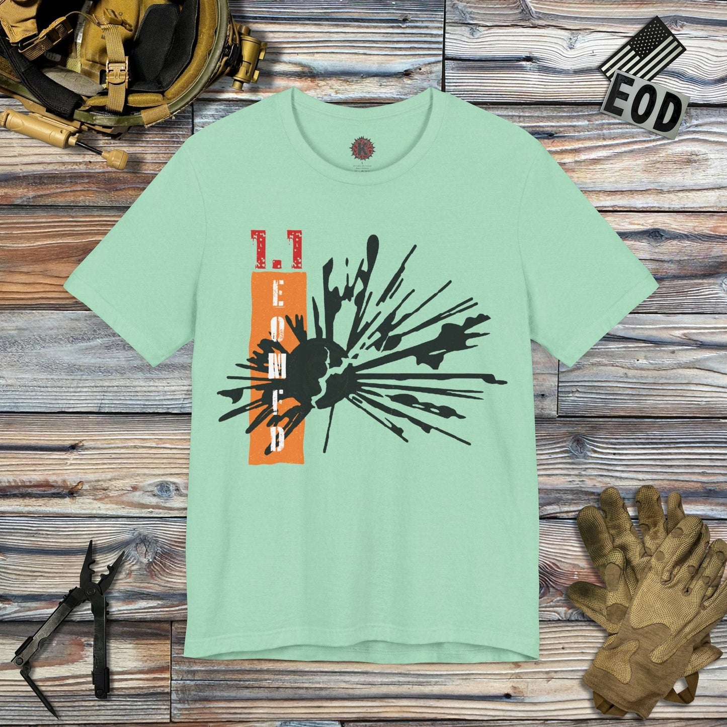 K-Factor Supply Co 1.1 Mass Det (Mk 2) T-Shirt Heather Mint / S