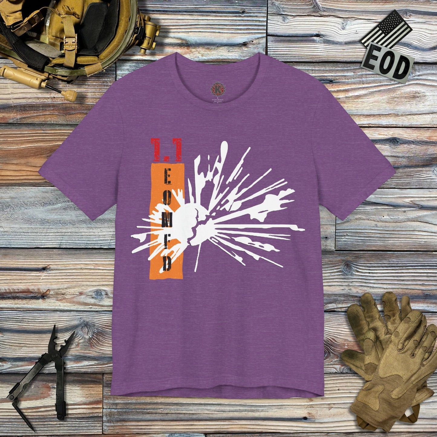 K-Factor Supply Co 1.1 Mass Det (Mk 2) T-Shirt Heather Team Purple / S