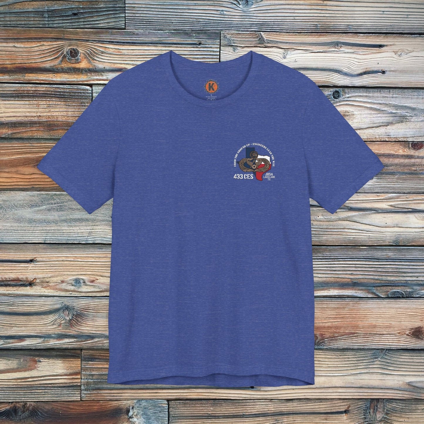 K-Factor Supply Co 433 CES “Prime Beef” T-Shirt Heather True Royal / S