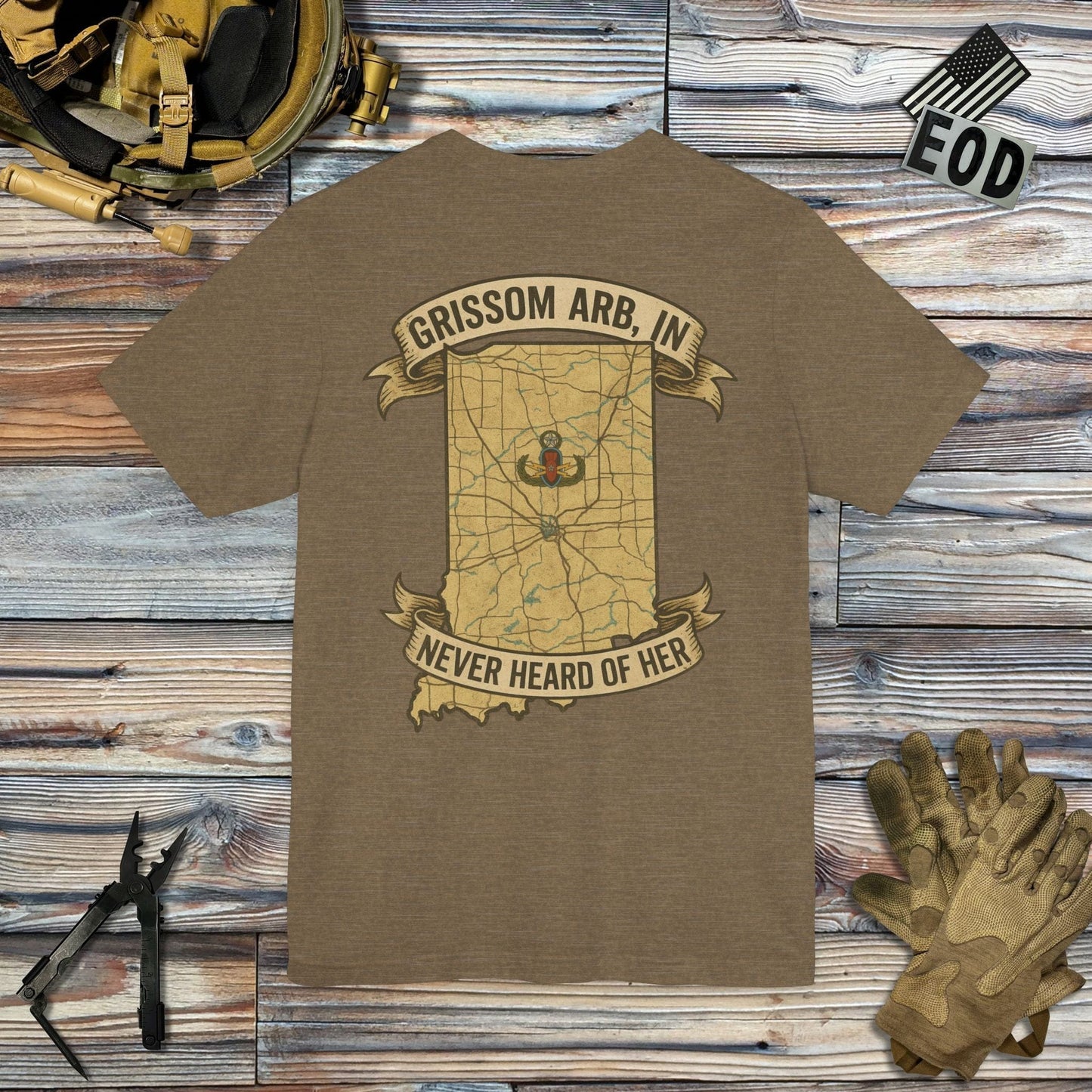 K-Factor Supply Co 434 Grissom EOD T-Shirt Heather Olive / S