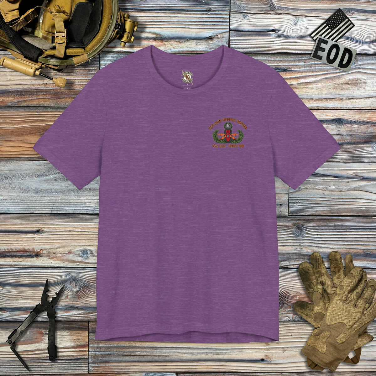 K-Factor Supply Co 452 EOD "Trash Panda" T-Shirt Heather Team Purple / S