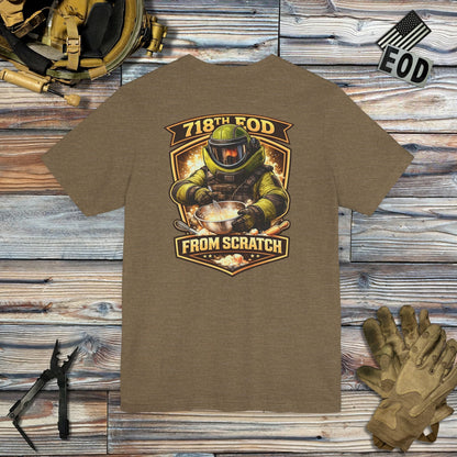 K-Factor Supply Co 718th EOD "From Scratch" T-Shirt Heather Olive / S
