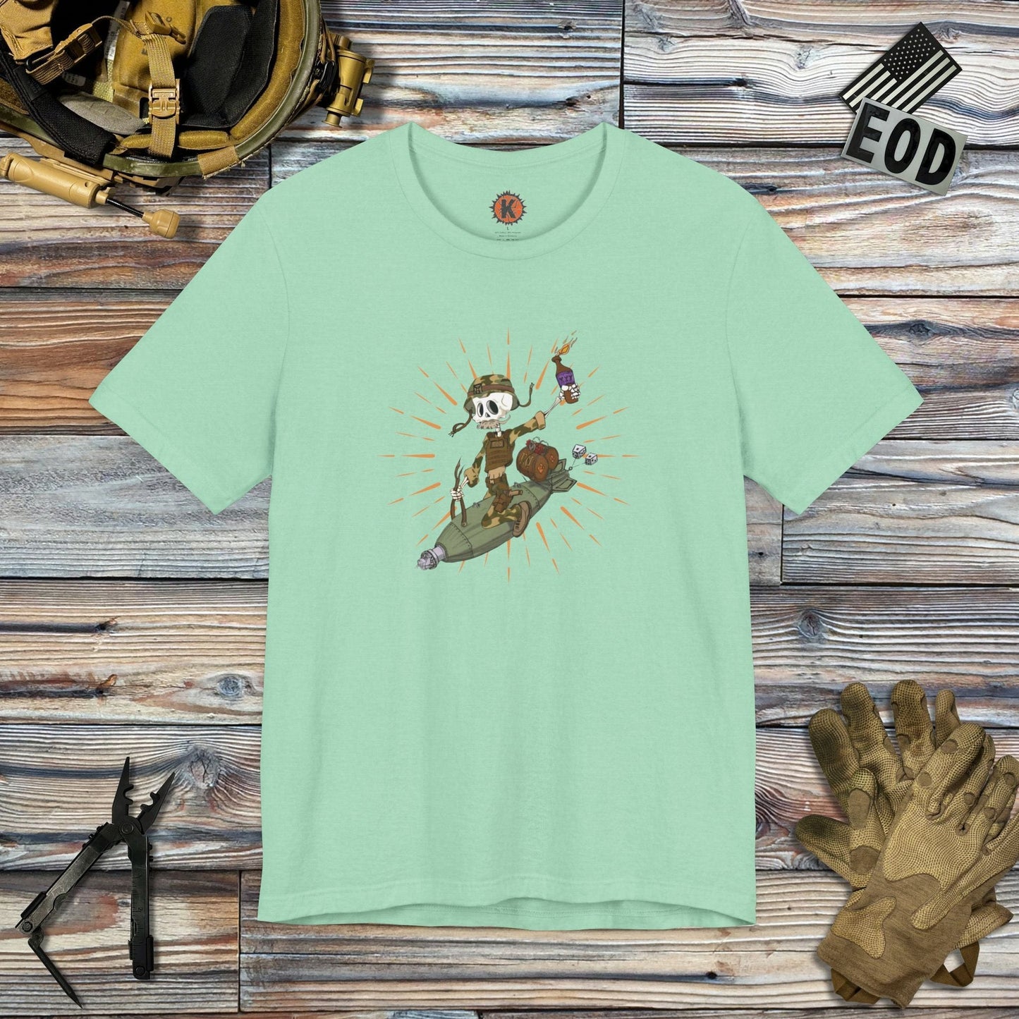 K-Factor Supply Co All the Way Down T-Shirt Heather Mint / S