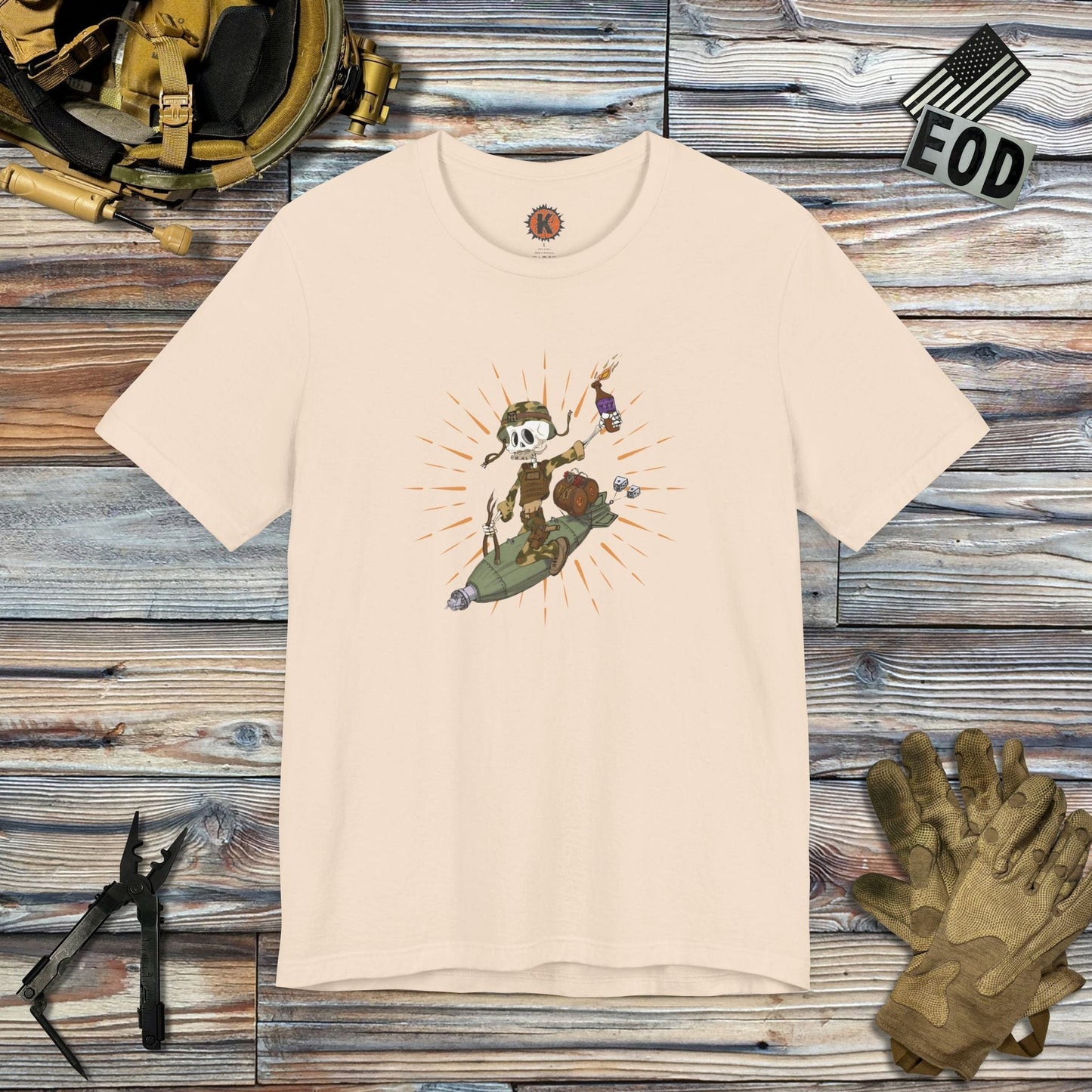 K-Factor Supply Co All the Way Down T-Shirt Soft Cream / S