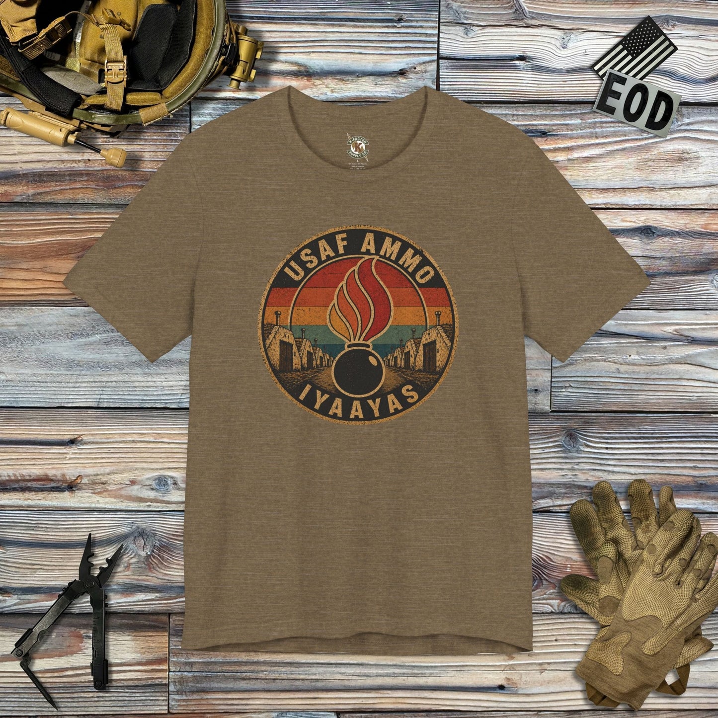 K-Factor Supply Co Ammo Icon Mk 2 T-Shirt Heather Olive / S
