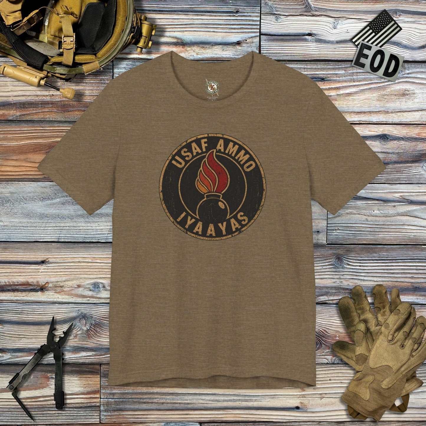 K-Factor Supply Co Ammo Icon Mk 3 T-Shirt Heather Olive / S