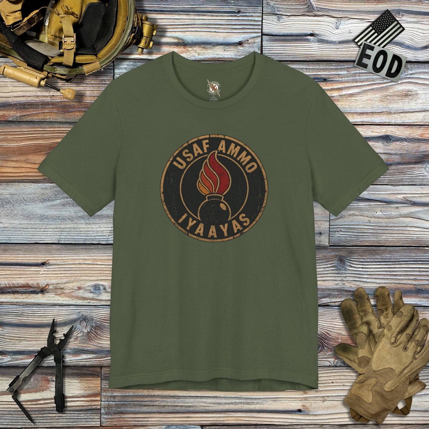 K-Factor Supply Co Ammo Icon Mk 3 T-Shirt Military Green / S