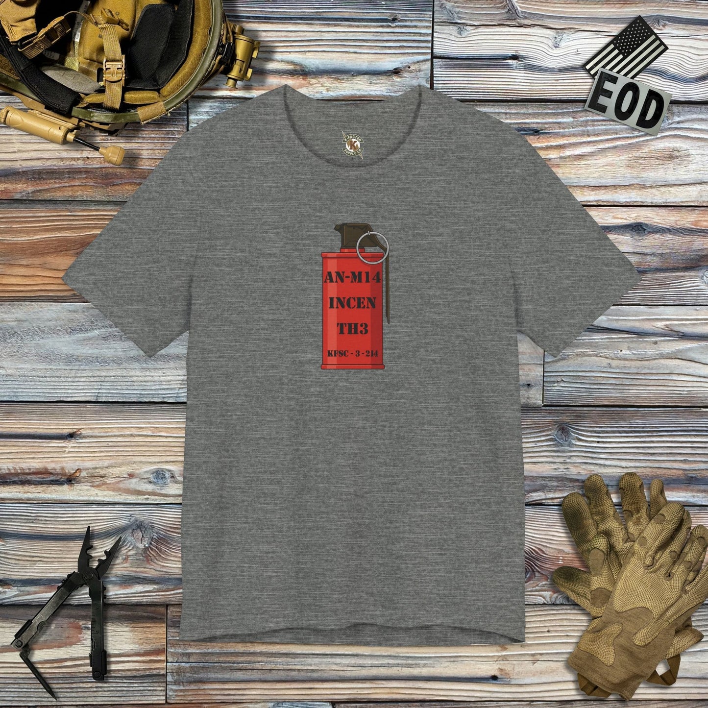 K-Factor Supply Co AN-M14 Thermite Grenade T-Shirt Deep Heather / M