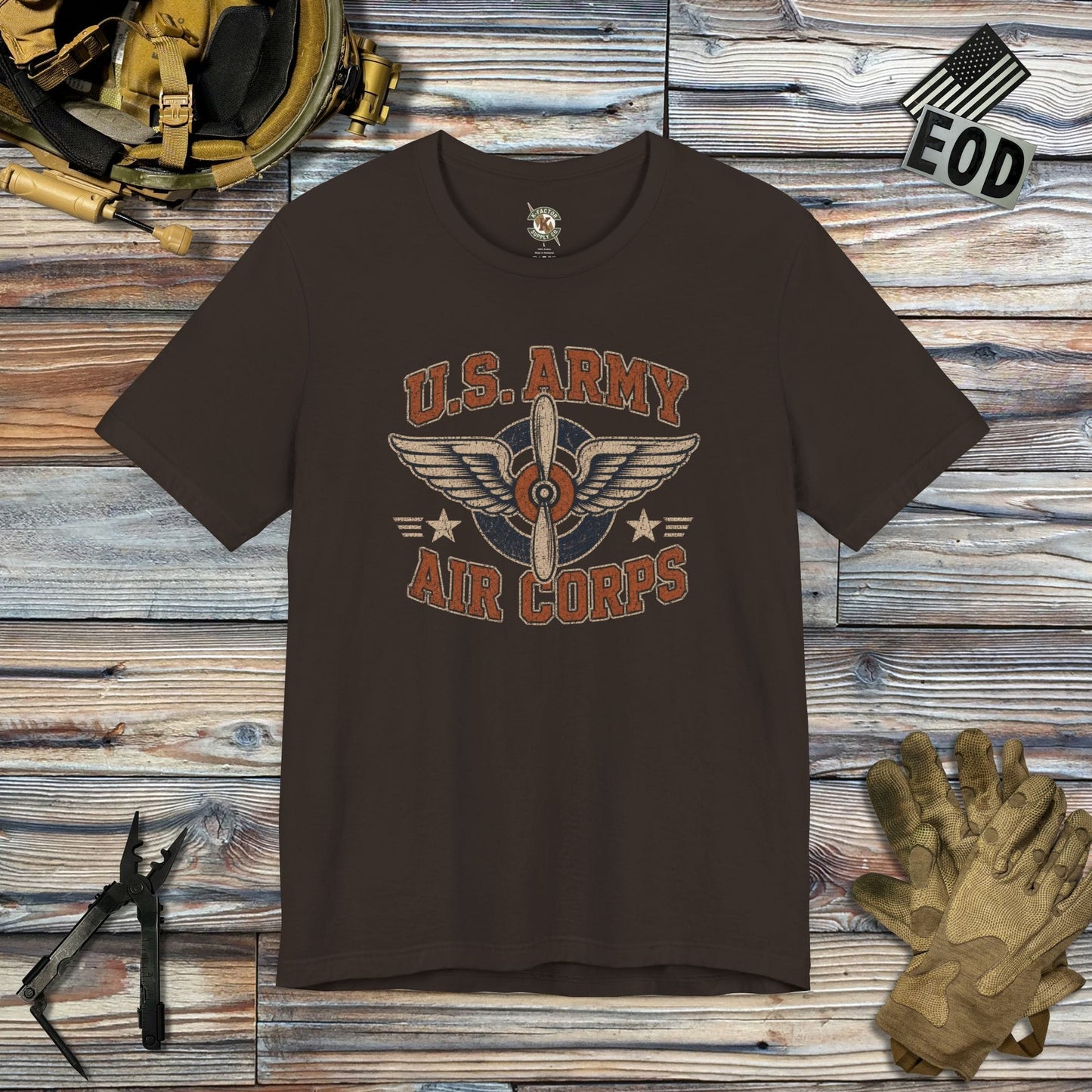 K-Factor Supply Co Army Air Corps T-Shirt Brown / S