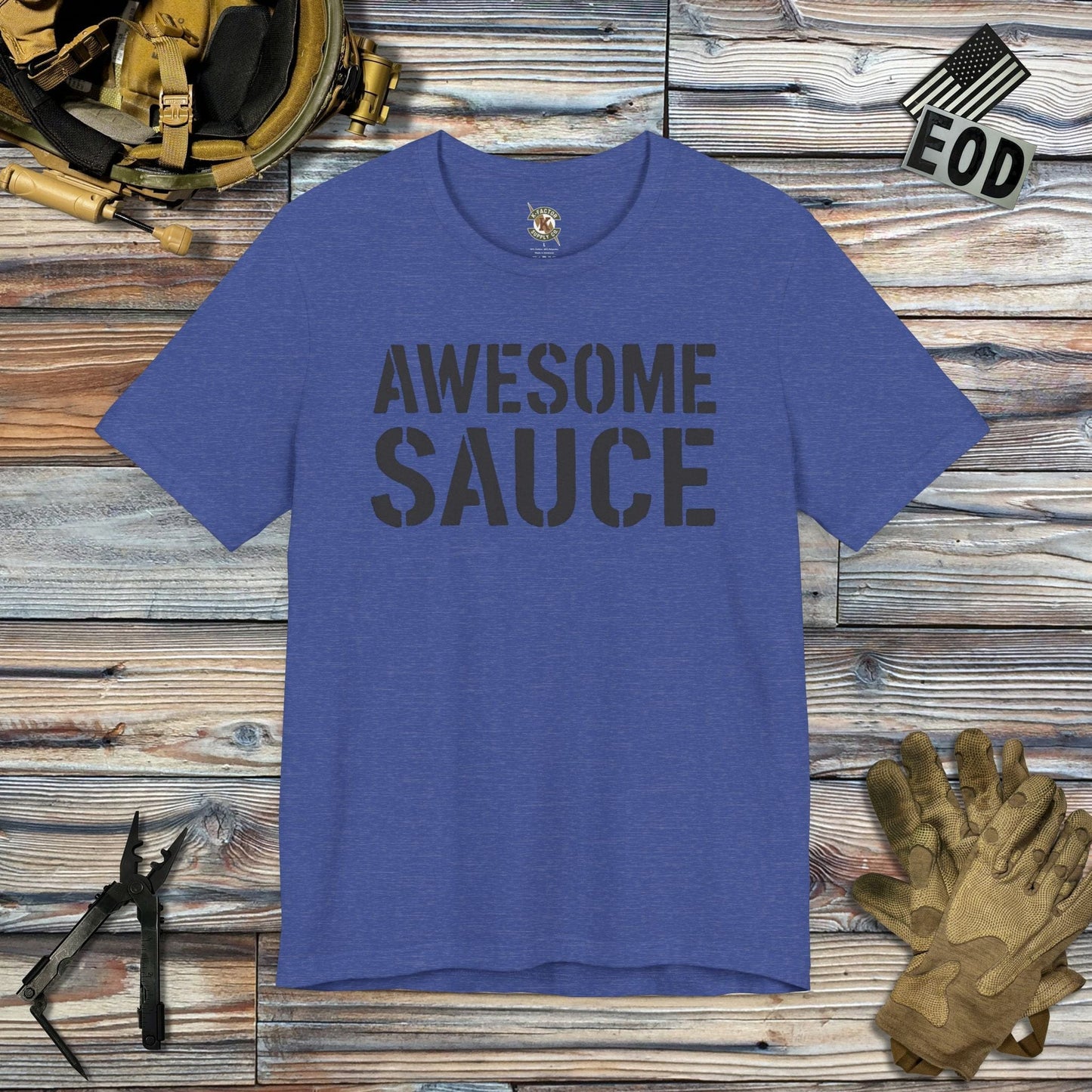 K-Factor Supply Co Awesome Sauce T-Shirt Heather True Royal / S