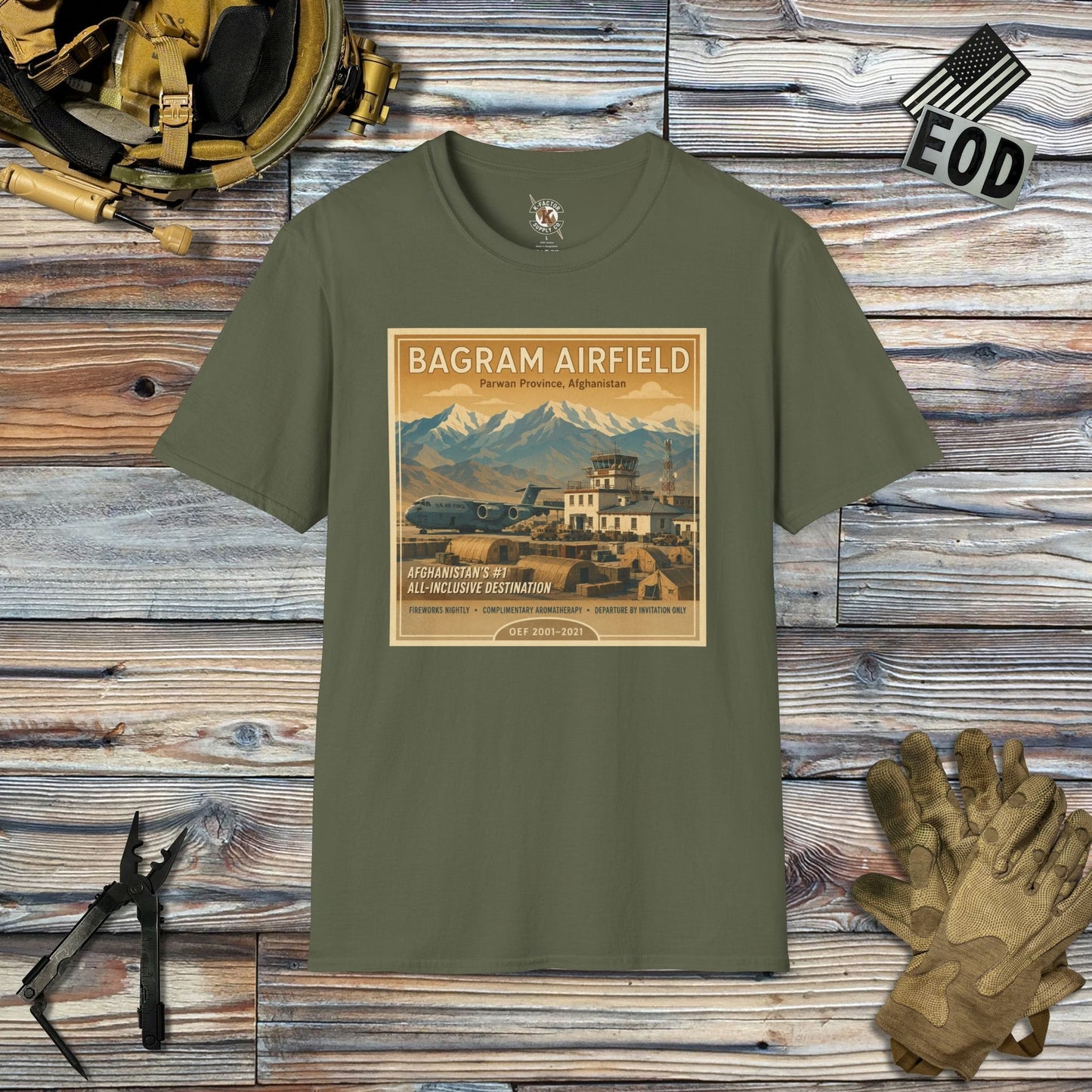 K-Factor Supply Co Bagram Travel (B+T) T-Shirt Military Green / 2XL