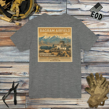 K-Factor Supply Co Bagram Travel (Back Print) T-Shirt