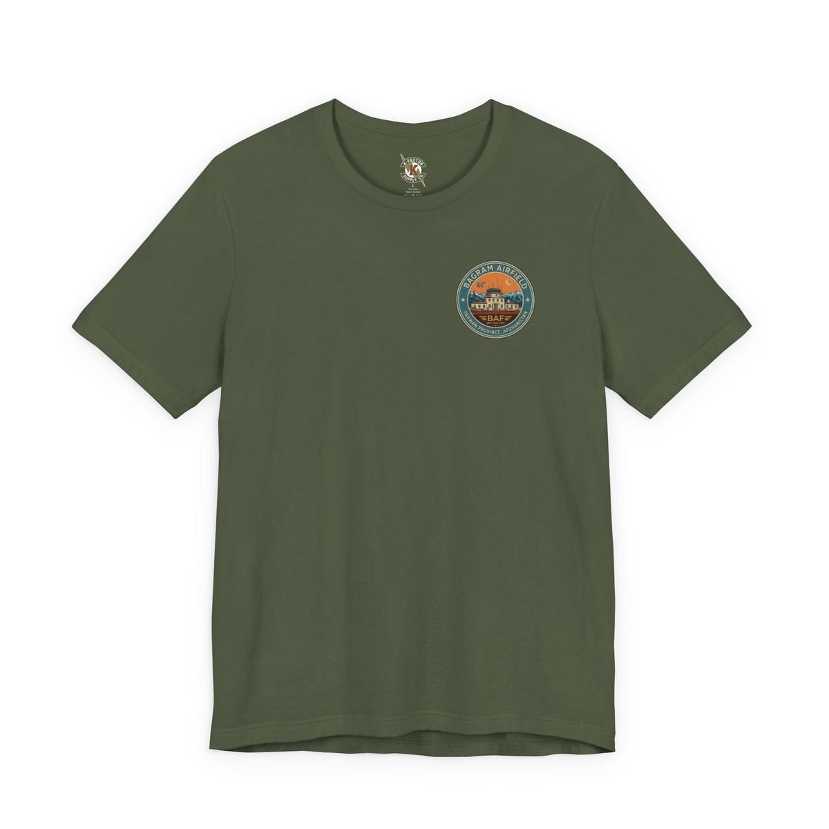 K-Factor Supply Co Bagram Travel (Back Print) T-Shirt Military Green / S