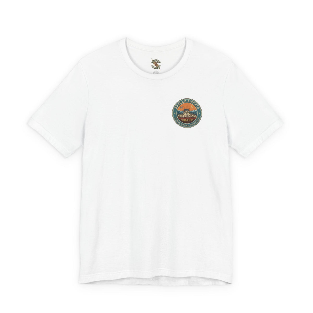 K-Factor Supply Co Bagram Travel (Back Print) T-Shirt White / S