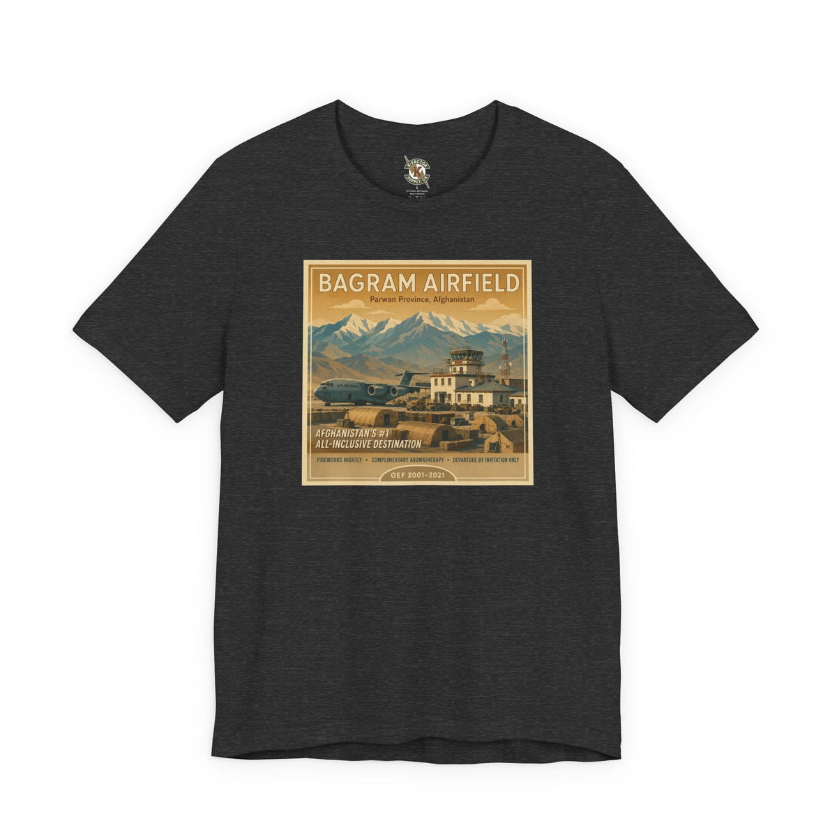 K-Factor Supply Co Bagram Travel T-Shirt Dark Grey Heather / S