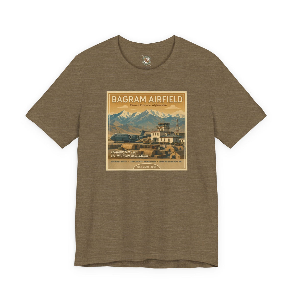 K-Factor Supply Co Bagram Travel T-Shirt Heather Olive / S