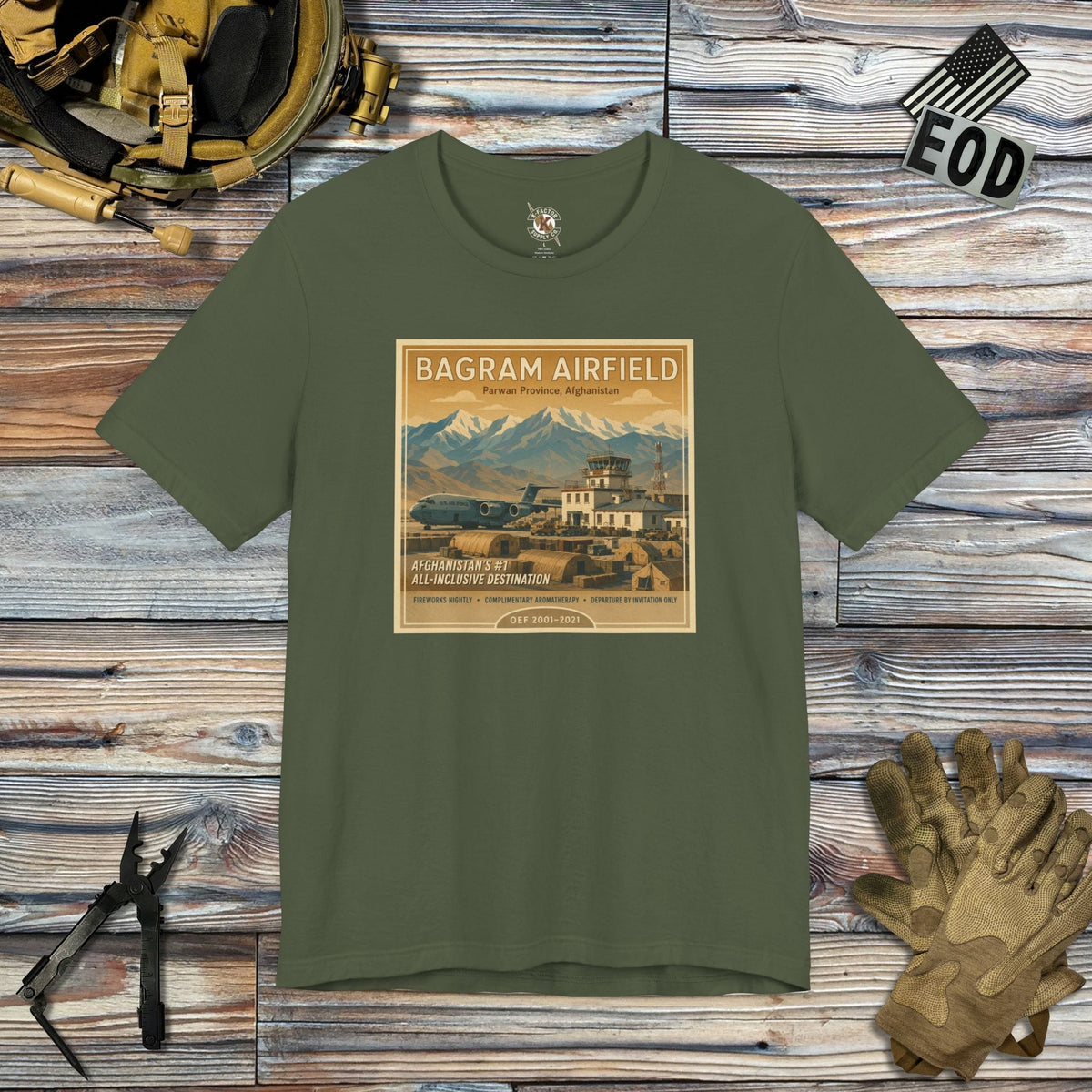 K-Factor Supply Co Bagram Travel T-Shirt Military Green / S