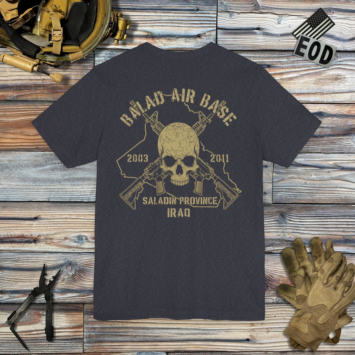 K-Factor Supply Co Balad AB - Skull & Carbines (Back Print) T-Shirt