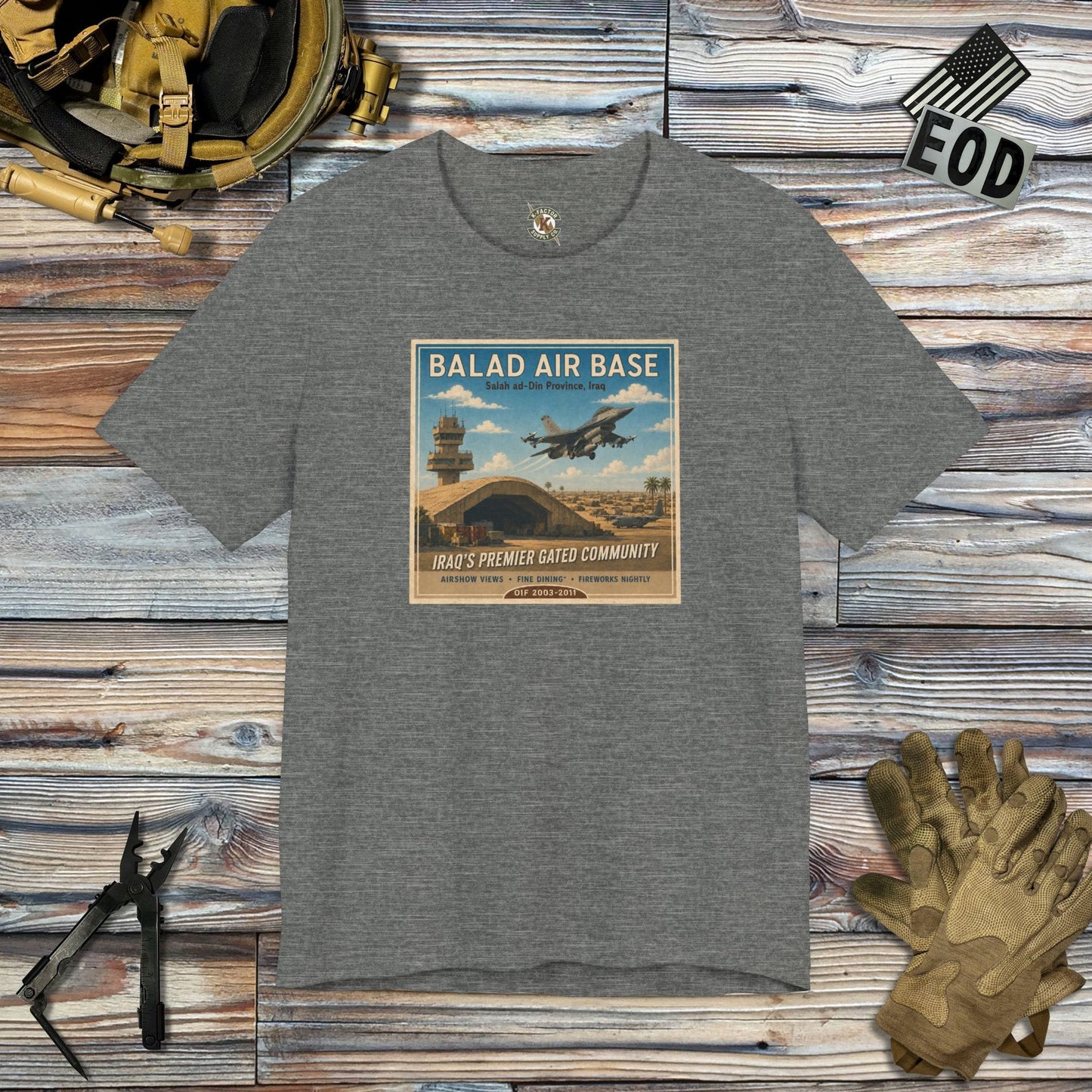 K-Factor Supply Co Balad AB Travel T-Shirt Deep Heather / S