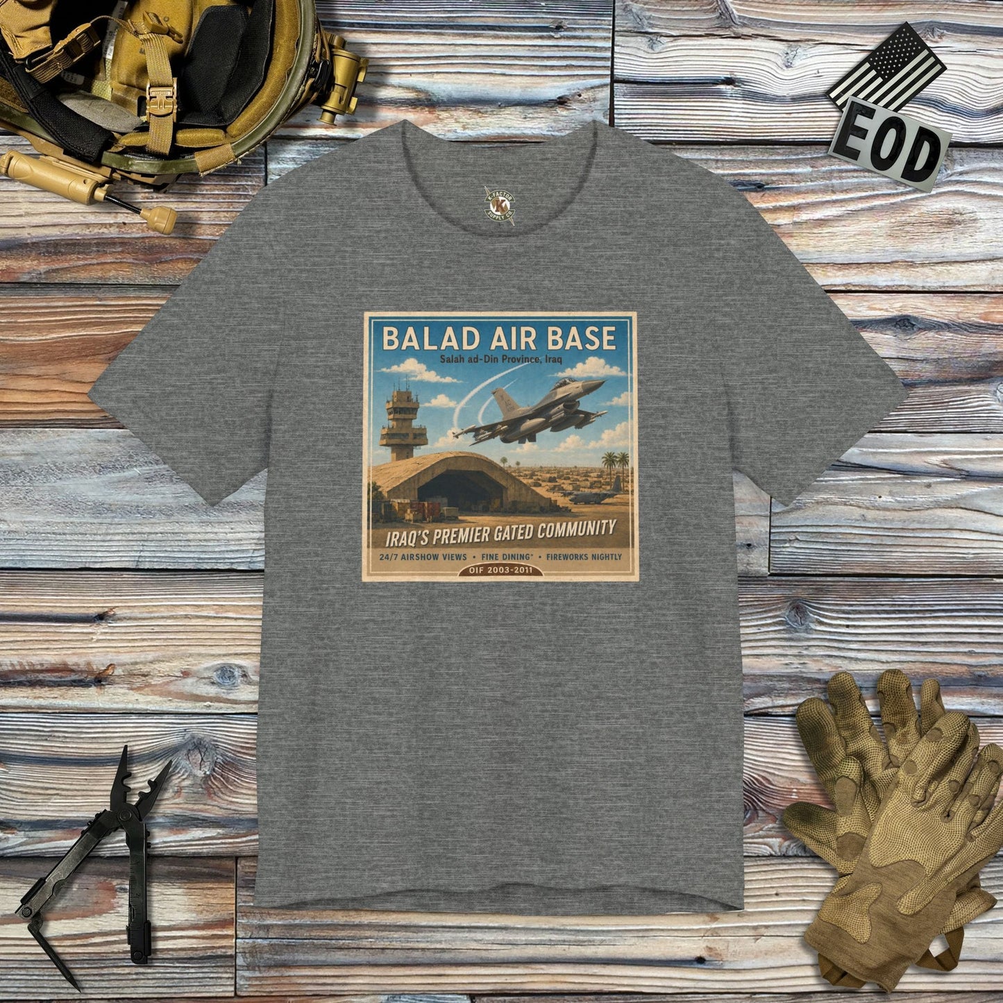 K-Factor Supply Co Balad AB Travel T-Shirt Deep Heather / S