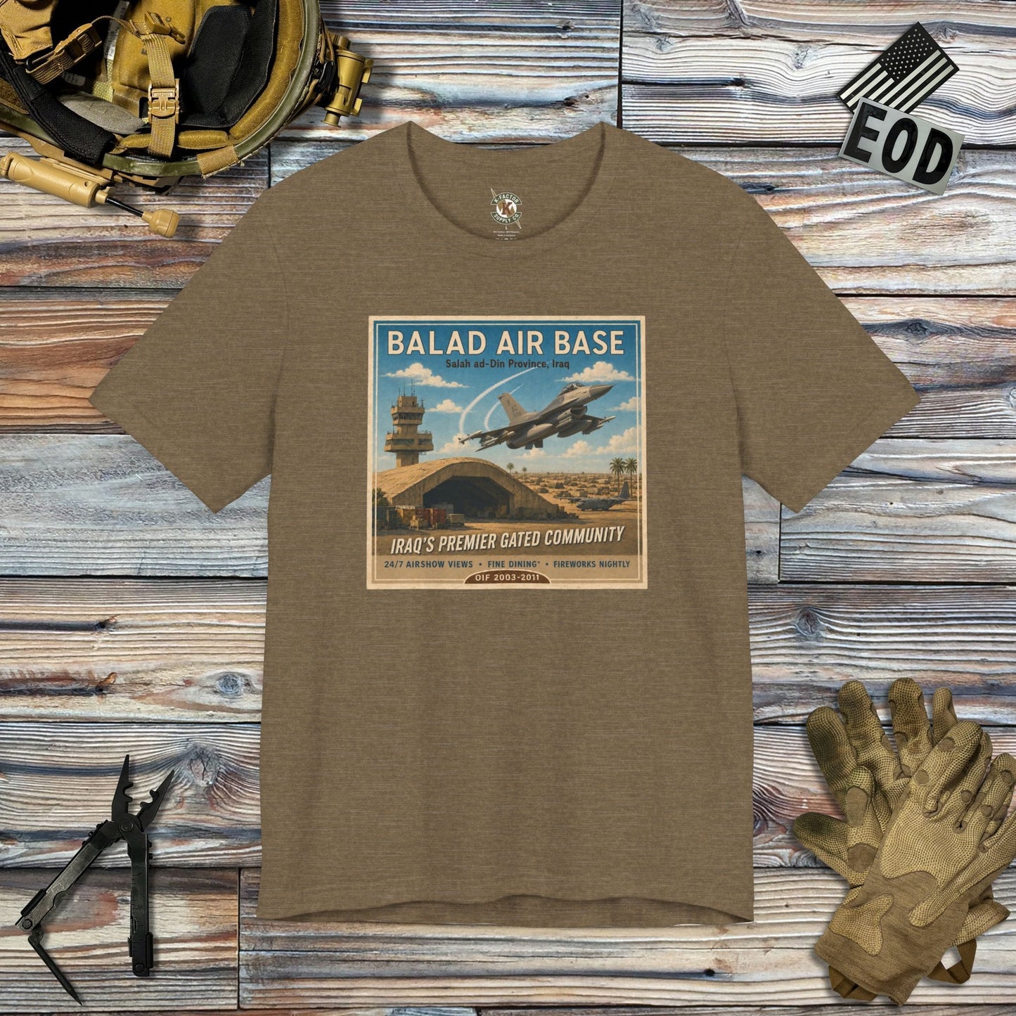 K-Factor Supply Co Balad AB Travel T-Shirt Heather Olive / S