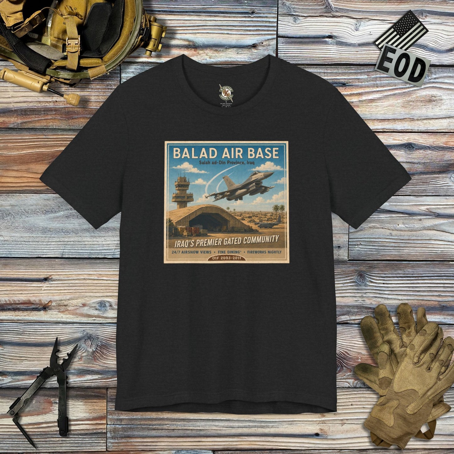 K-Factor Supply Co Balad AB Travel T-Shirt Solid Black Blend / S