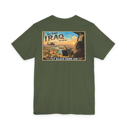 K-Factor Supply Co Black Hawk Air - Iraq (Back Print) T-Shirt