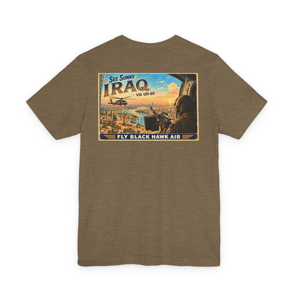 K-Factor Supply Co Black Hawk Air - Iraq (Back Print) T-Shirt