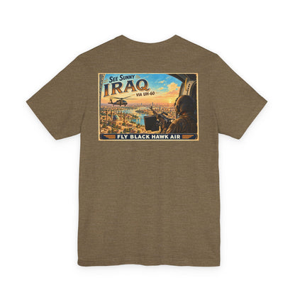 K-Factor Supply Co Black Hawk Air - Iraq (Back Print) T-Shirt