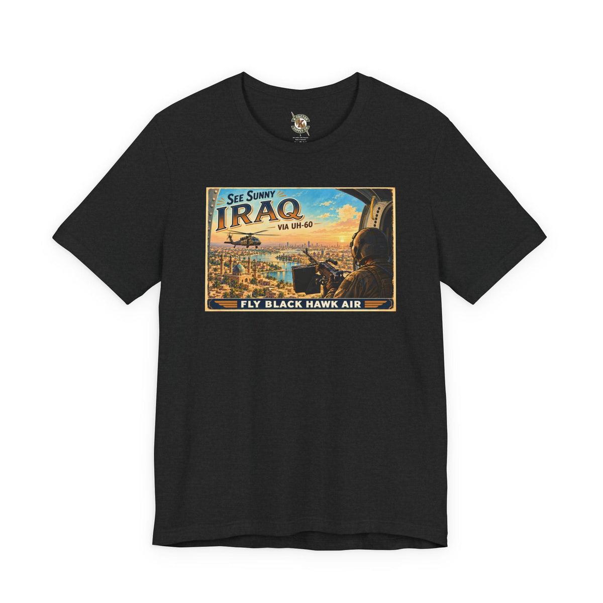 K-Factor Supply Co Black Hawk Air - Iraq T-Shirt Solid Black Blend / S