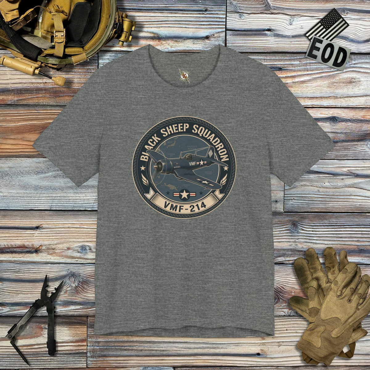 K-Factor Supply Co Black Sheep Squadron T-Shirt Deep Heather / S