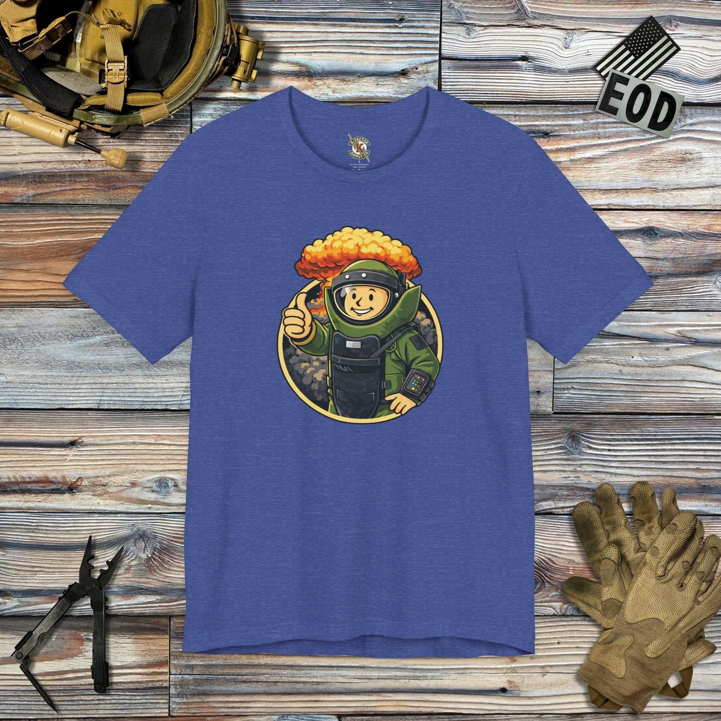 K-Factor Supply Co Bomb Suit Boy T-Shirt Heather True Royal / S