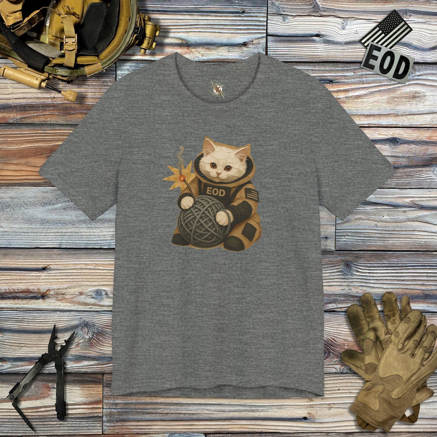 K-Factor Supply Co Bomb Suit Kitten - Angora T-Shirt Deep Heather / S