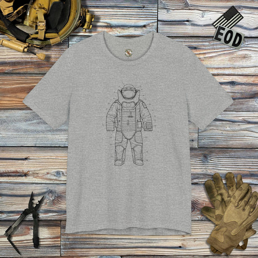 K-Factor Supply Co Bomb Suit Patent Drawing T-Shirt Athletic Heather / S