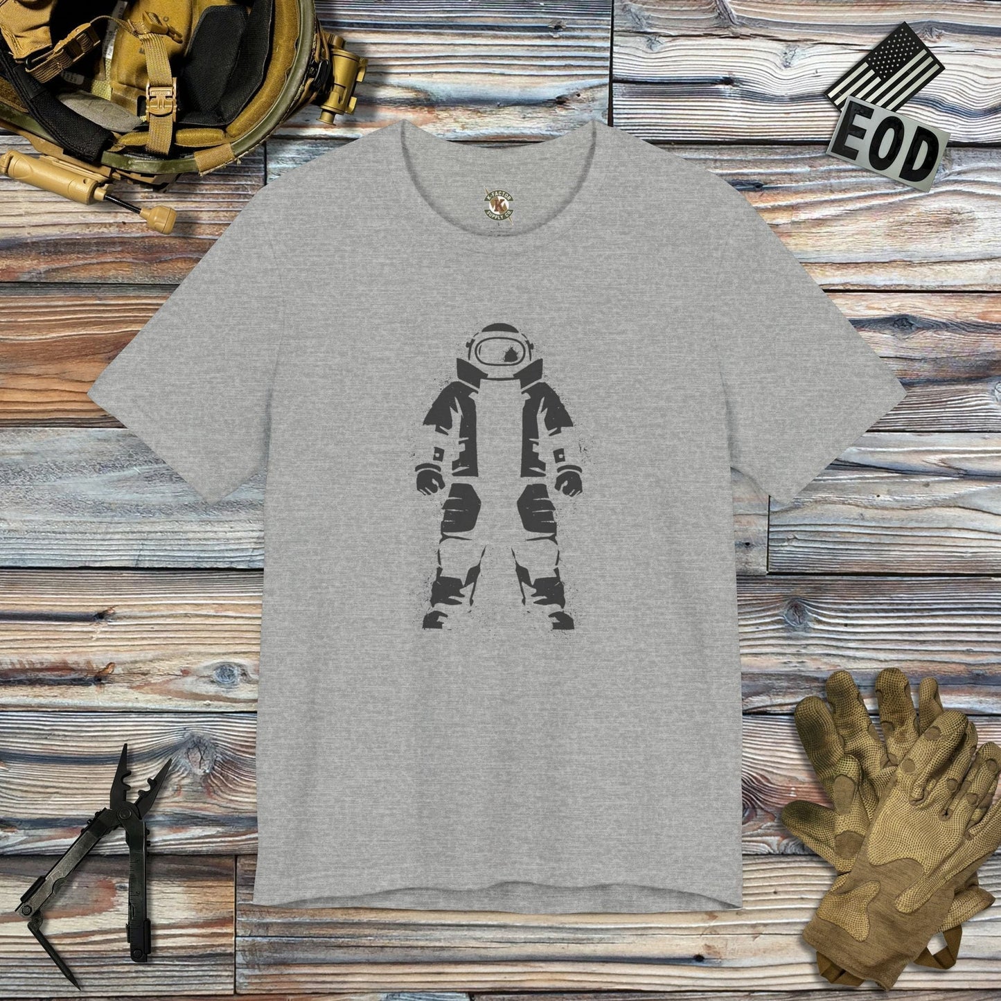 K-Factor Supply Co Bomb Suit Stencil T-Shirt Athletic Heather / S