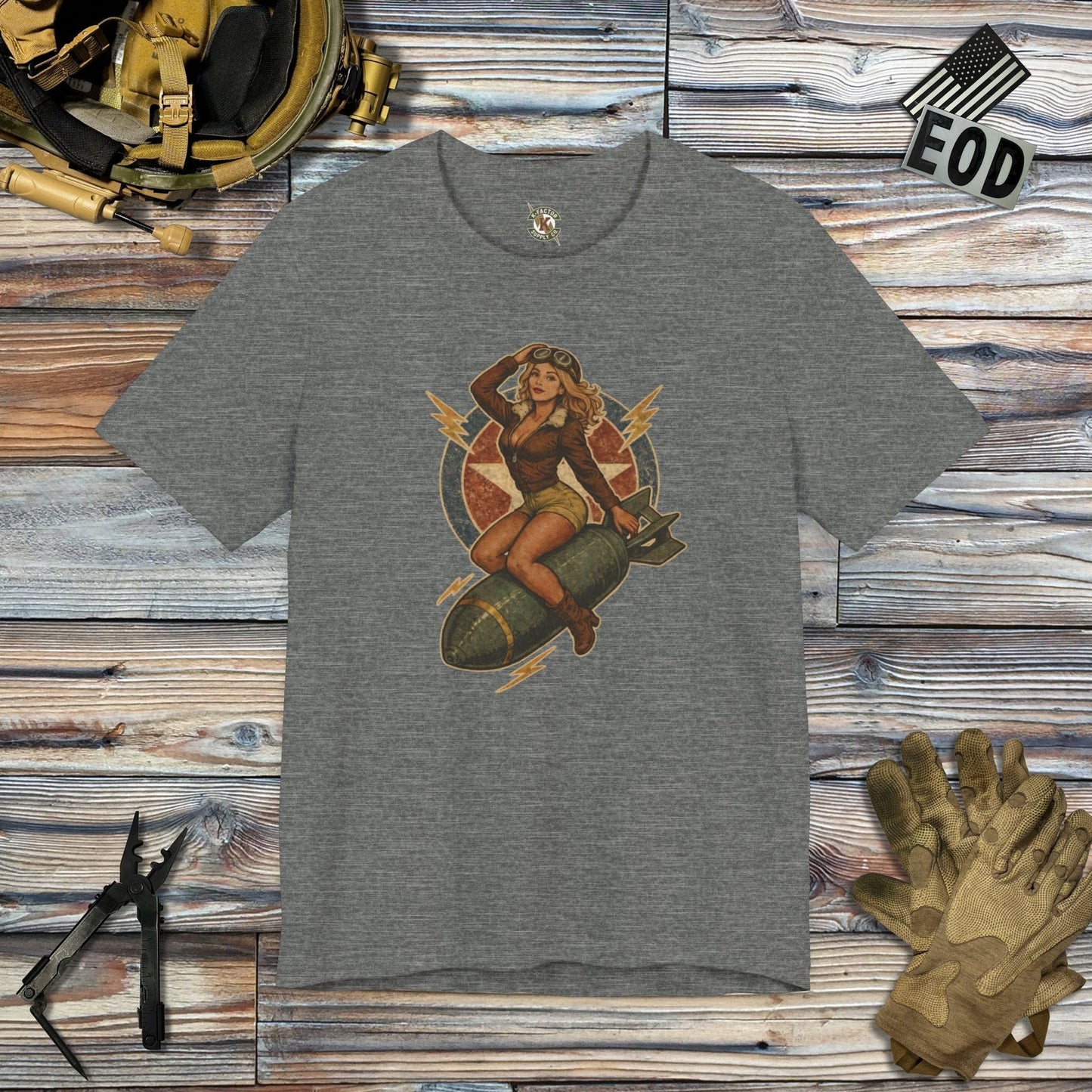 K-Factor Supply Co Bombs Away Mk 4 T-Shirt Deep Heather / S