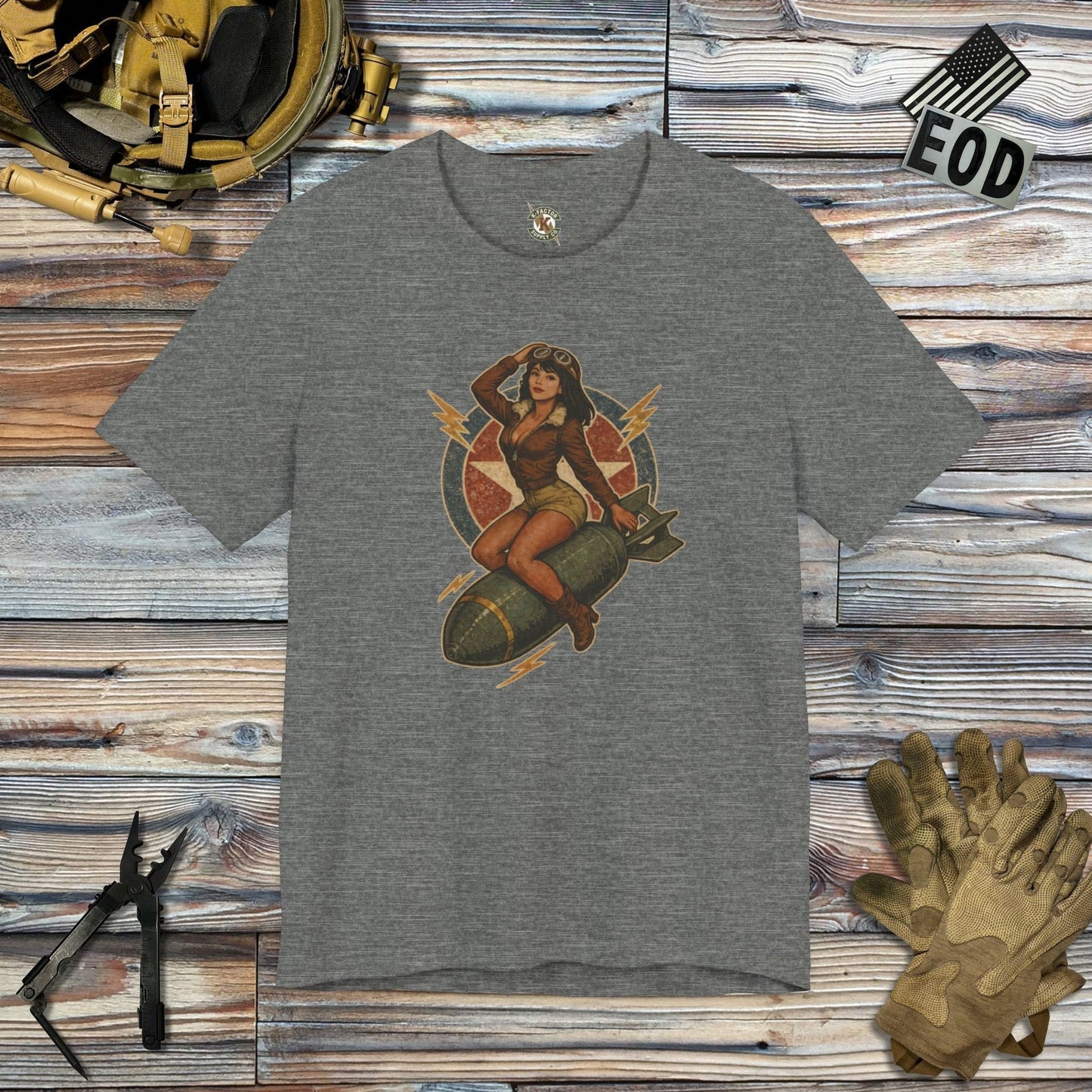 K-Factor Supply Co Bombs Away Mk 5 T-Shirt Deep Heather / S