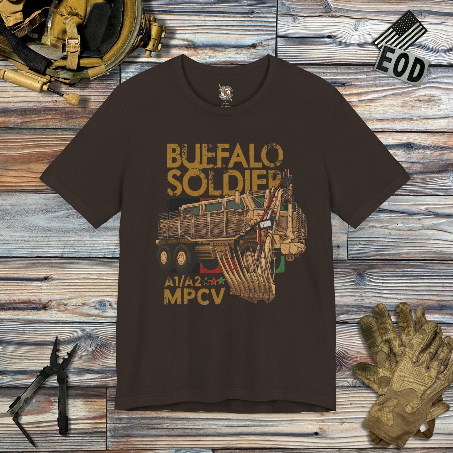 K-Factor Supply Co Buffalo Soldier T-Shirt Brown / S