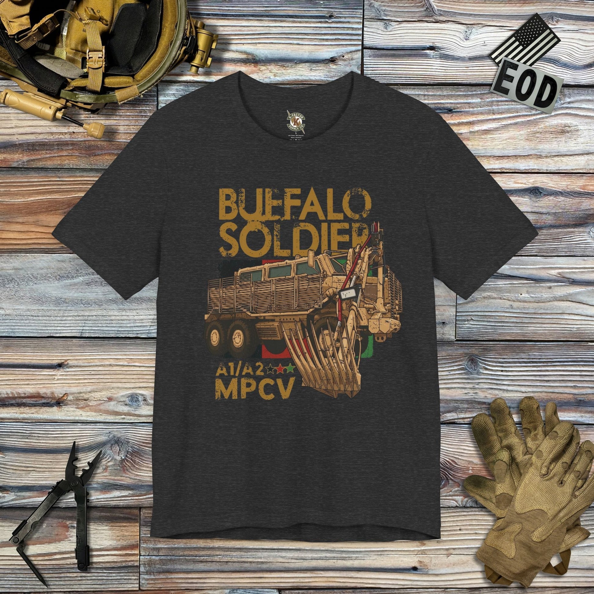 K-Factor Supply Co Buffalo Soldier T-Shirt Dark Grey Heather / S