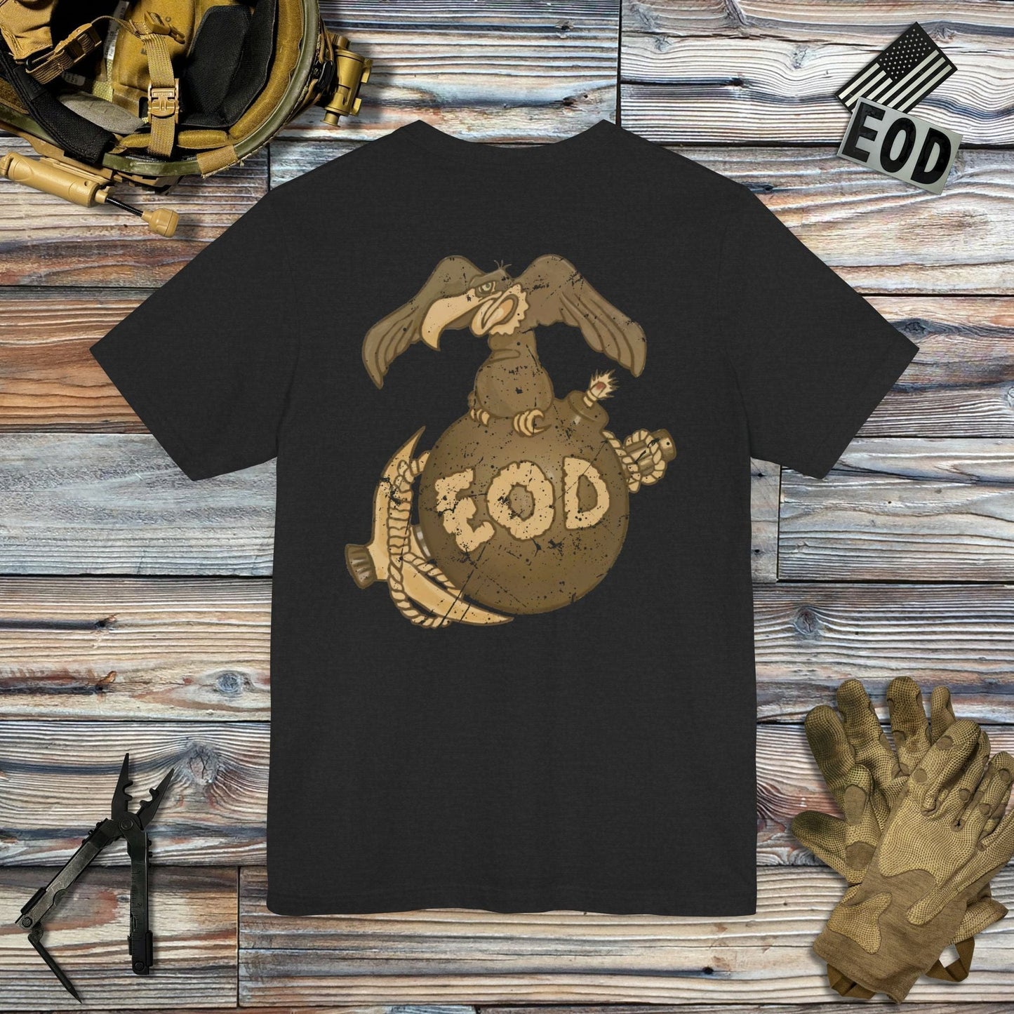 K-Factor Supply Co Buzzard Bomb and Pick (Back Print) T-Shirt Solid Black Blend / S